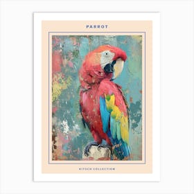 Parrot Brushstrokes Poster 1 Art Print