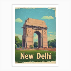 Aihrgdesign A Vintage Travel Poster Of New Delhi 4 Art Print