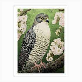 Ohara Koson Inspired Bird Painting Falcon 2 Art Print