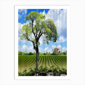 Tree In The Field Art Print