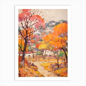 Autumn City Park Painting Hangang Park Seoul 4 Art Print