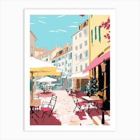 Nice, France, Flat Pastels Tones Illustration 4 Art Print