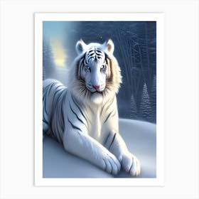 Beautiful White Tiger Art Print