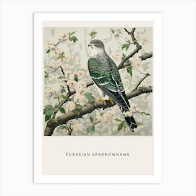 Ohara Koson Inspired Bird Painting Eurasian Sparrowhawk 2 Poster Art Print