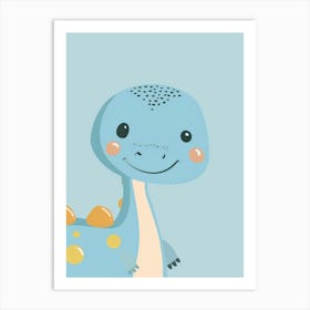 Cute Blue Dinosaur Art Print