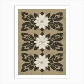 Antique Floral Stencil 2 Art Print