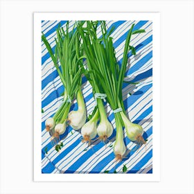 Green Onions Summer Illustration 4 Art Print