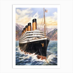 Titanic Rms Carpathia Pencil  Art Print