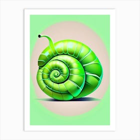 Full Body Snail Green 1 Pop Art Art Print
