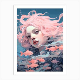 Girl In The Water 2 Art Print