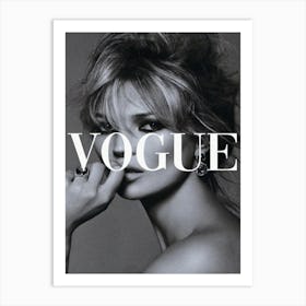 Kate Moss Vogue Vintage Portrait Art Print