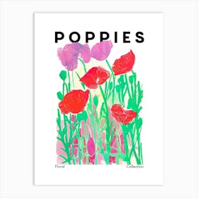 Poppies Botanical Flower Market Art Print