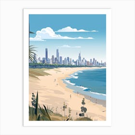 Gold Coast, Australia, Graphic Illustration 3 Art Print