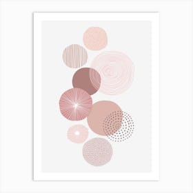 Pink Circles Geometric Art Print