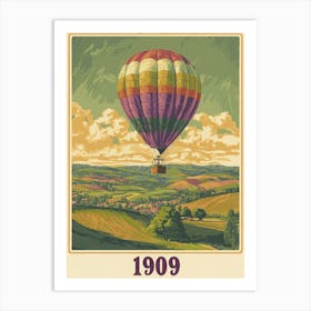 Aihrgdesign A Vintage Travel Poster Of A Hot Air Balloon Floa C9f88beb 0384 43af B66d F0fa99d62836 0 Art Print