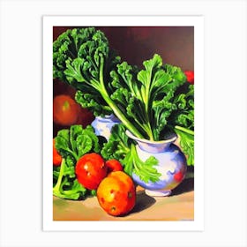 Chinese Broccoli 2 Cezanne Style vegetable Art Print