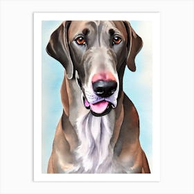 Weimaraner 2 Watercolour Dog Art Print