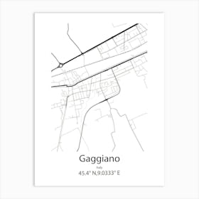 Gaggiano,Italy Minimalist Map Art Print