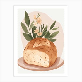 Bread And Flowers Art Print