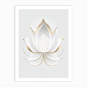 White Lotus Retro Minimal 3 Art Print
