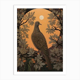 Dark And Moody Botanical Pigeon 2 Art Print