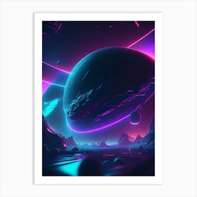 Surface Neon Nights Space Art Print