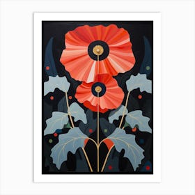 Poppy 4 Hilma Af Klint Inspired Flower Illustration Art Print