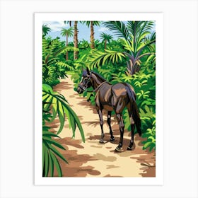 Horse In The Jungle Art Print