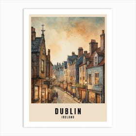 Dublin City Ireland Travel Poster (24) Art Print