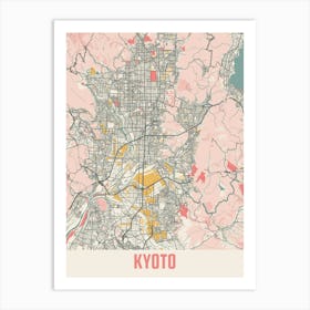 Kyoto Map Poster Art Print