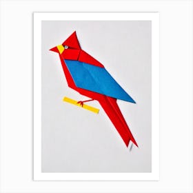 Cardinal Origami Bird Art Print