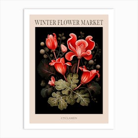 Cyclamen 3 Winter Flower Market Poster Art Print