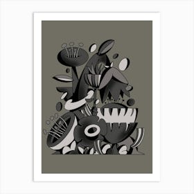 flower blooming (bw) Art Print