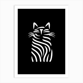 Abstract Sketch Cat Line Drawing 7 Art Print
