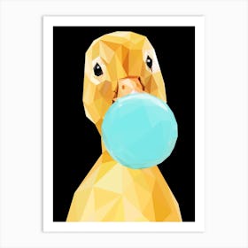 Duck With Bubble Gum Art Print