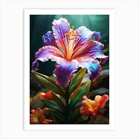 purple gorgeous flower Art Print