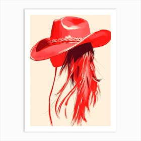 Red Cowboy Hat Art Print