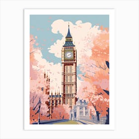 Big Ben, London   Cute Botanical Illustration Travel 8 Art Print