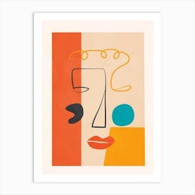 Abstract Face Line Design 05 Art Print