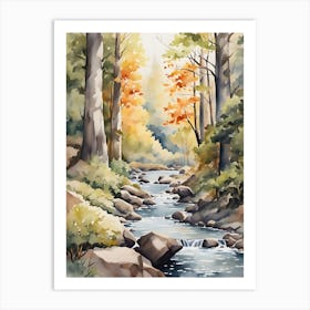 Watercolor Of A Stream 6 Art Print