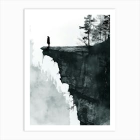 Man Standing On A Cliff 4 Art Print