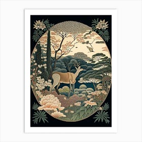 Nara Park 1, Japan Vintage Botanical Art Print