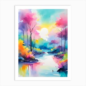 Sunset By The River Art Print