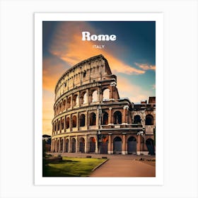 Rome Italy Gladiator Travel Art Illustration Art Print