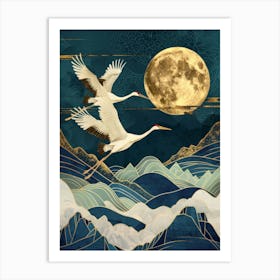 Cranes In Flight 9 Art Print