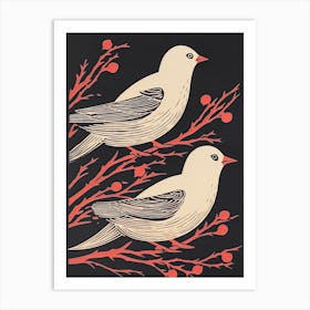 Doves On Branches Art Print