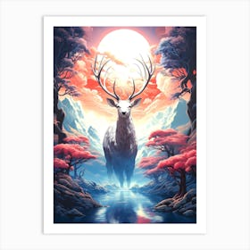 Deer In The Forest 4 Art Print