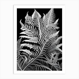 Scaly Cloak Fern Linocut Art Print