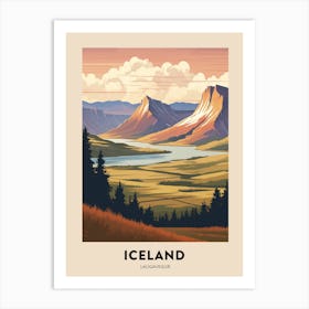 Laugavegur Iceland 2 Vintage Hiking Travel Poster Art Print