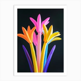 Bright Inflatable Flowers Fountain Grass Art Print